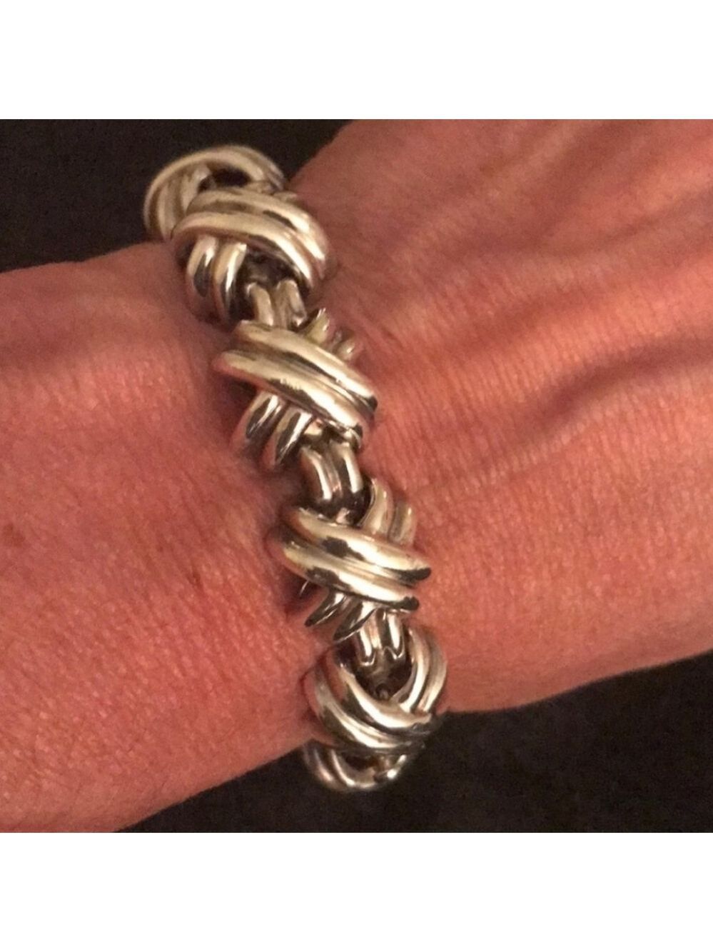 Rare Vintage Classic Tiffany X Sterling Silver Bracelet. - Picture 1 of 5